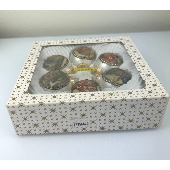 Hummel Set of 6 Vintage Christmas Ball Ornaments West Germany Original Box Decor - Picture 2 of 15